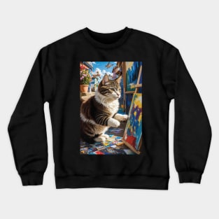 Meowsterpieces : The Artistic World of Cats Crewneck Sweatshirt